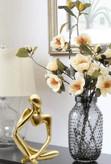 Golden Abstract Woman Sculpture