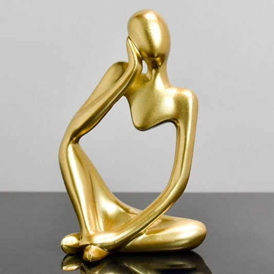 Golden Abstract Woman Sculpture